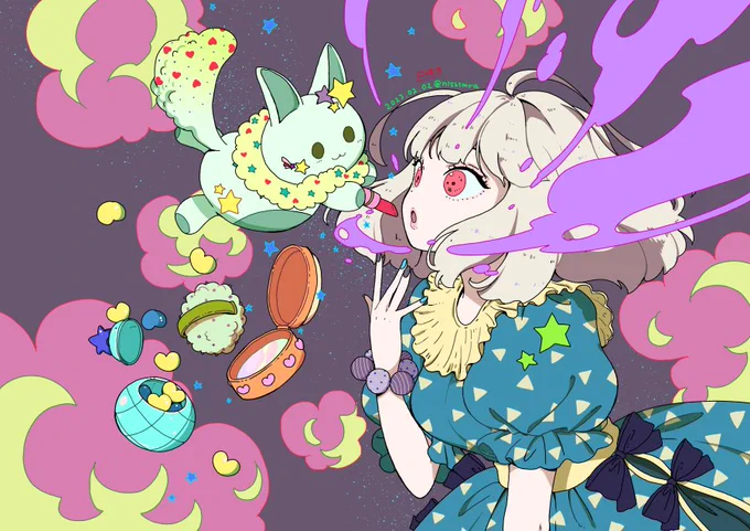 イチマツさんのタグ企画 #一次創作絵師拡散フェス03 に参加します  ストーリーが感じられるような、可愛い系のイラスト描いてます