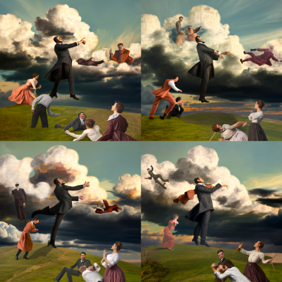 Generative Art 34:

Inspired by 3 artists series by <a href="/GanWeaving/">Xeronimo</a>:

Re-imagination of "Dali Atomicus "by Philippe Halsman  as framed by Degas underneath John Constable clouds

#generativeart #AIArtwork #midjourneyAi #midjourneyart #midjourneyV4 #AIArtCommuity #OpenAI #salvadordali