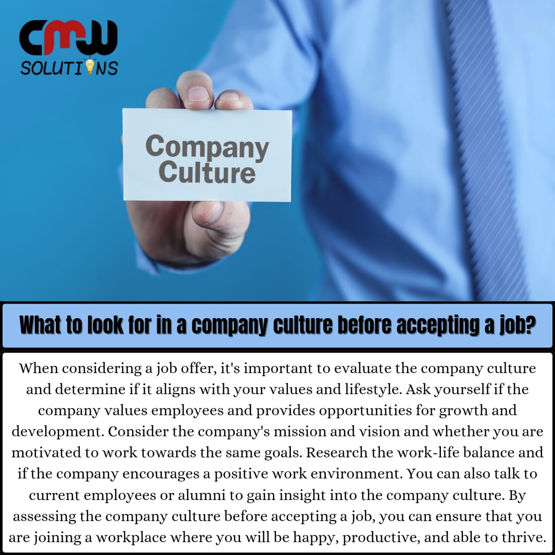 CaliMak  Solutions LLC, USA on Twitter "What to look for in a company culture before