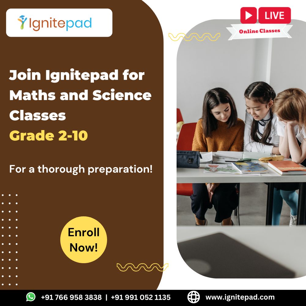 ignitepad's tweet image. Grade 2-10 are important stages of a student’s career. Ignitepad offers online live tuition classes for classes Grade 2-10 Maths and Science. Enroll Now!

#Ignitepad #OnlineTutors #OnlineTuitionClasses #Maths #Science #ScienceClasses