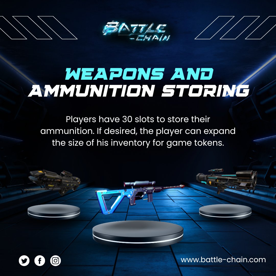 RealBattleChain's tweet photo. The player has 30 slots to store ammunition for the battle.

This inventory can be expanded by spending the in-game token $BACN. 

Join the battle
🔗https://t.co/0qTHFVBf2E

#GameFi #P2Egaming #NFTCommunity https://t.co/xYMRoLEv5I