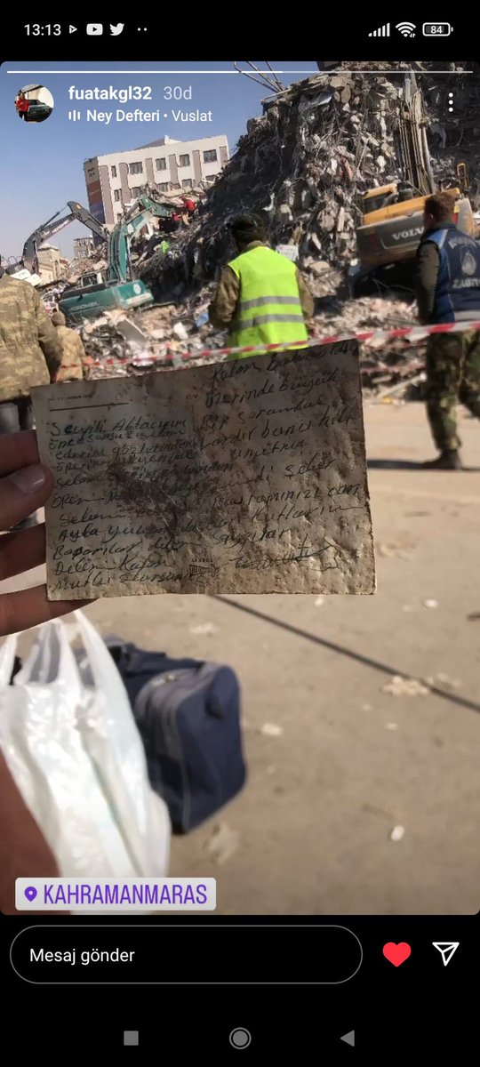 Kardeşimin arama kurtarma sırasında bulduğu bir not 😢 #depremkahramanmaras