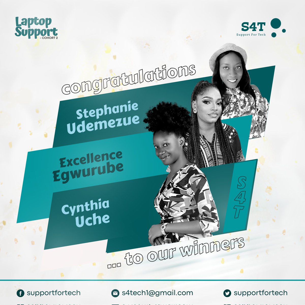 CONGRATULATIONS! to our Laptop support winners. They will be receiving their brand-new laptops soon.