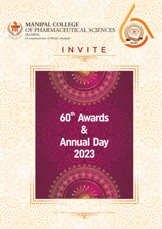 McopsM's tweet photo. Join us 𝗟𝗶𝘃𝗲 to celebrate the "𝟔𝟎𝐭𝐡 𝐀𝐰𝐚𝐫𝐝𝐬 &amp; 𝐀𝐧𝐧𝐮𝐚𝐥 𝐃𝐚𝐲 𝟐𝟎𝟐𝟑"! @McopsM @MAHE_Manipal 

Stream starts today at 5.15PM. Visit the link: https://t.co/HpCN2ayZgQ

#DiamondJubileeCelebrations #MCOPS #MAHE #Manipal #AwardsCeremony #AnnualDayFunction https://t.co/iCCcECjylA