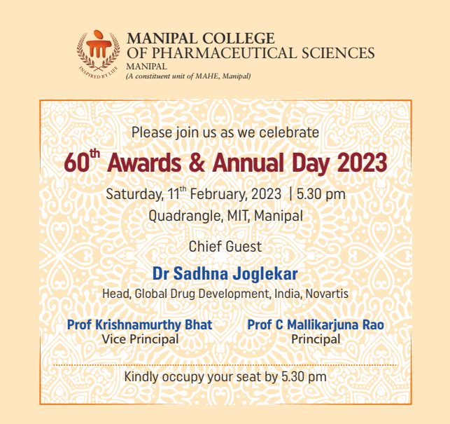 McopsM's tweet photo. Join us 𝗟𝗶𝘃𝗲 to celebrate the "𝟔𝟎𝐭𝐡 𝐀𝐰𝐚𝐫𝐝𝐬 &amp; 𝐀𝐧𝐧𝐮𝐚𝐥 𝐃𝐚𝐲 𝟐𝟎𝟐𝟑"! @McopsM @MAHE_Manipal 

Stream starts today at 5.15PM. Visit the link: https://t.co/HpCN2ayZgQ

#DiamondJubileeCelebrations #MCOPS #MAHE #Manipal #AwardsCeremony #AnnualDayFunction https://t.co/iCCcECjylA