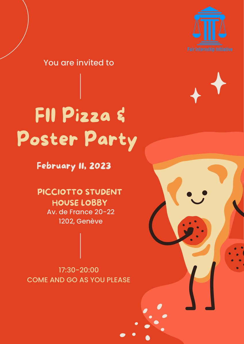 HAPPENING TODAY! Pizza while we create pizzaz for the Global Intern Strike! See you there!
