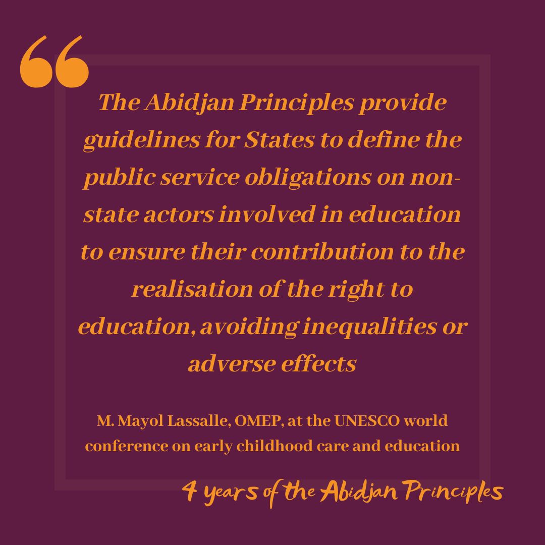 RTEInitiative's tweet photo. 2️⃣ days until the #AbidjanPrinciples anniversary! The Tashkent Declaration adopted at #WCECCE last November references the APs in the list of ‘pioneering international and regional initiatives and statements’ applying to ECCE https://t.co/Zq2QU0TBfe https://t.co/wl5IbxBmez