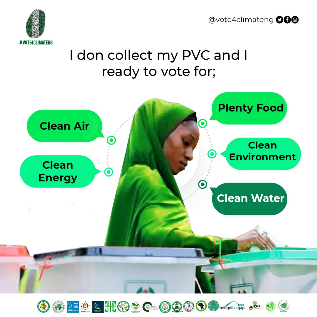 Your readiness to #Vote4Climate is a step towards a progressive Nigeria. #Vote4climateNG #climatechange @FMEnvng @MohdHAbdullahi @OlumideIDOWU @AYICC_NIGERIA @ecoFriendsNg