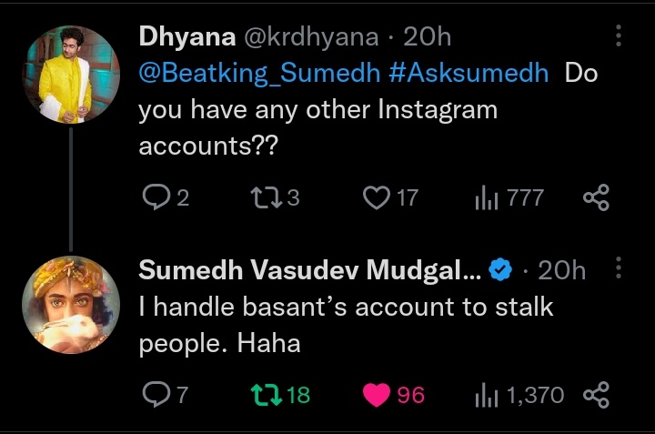 SumedhHeartbeat's tweet photo. [Part 2] 

#AskSumedh • #SumedhMudgalkar https://t.co/qQrjrGQO0E