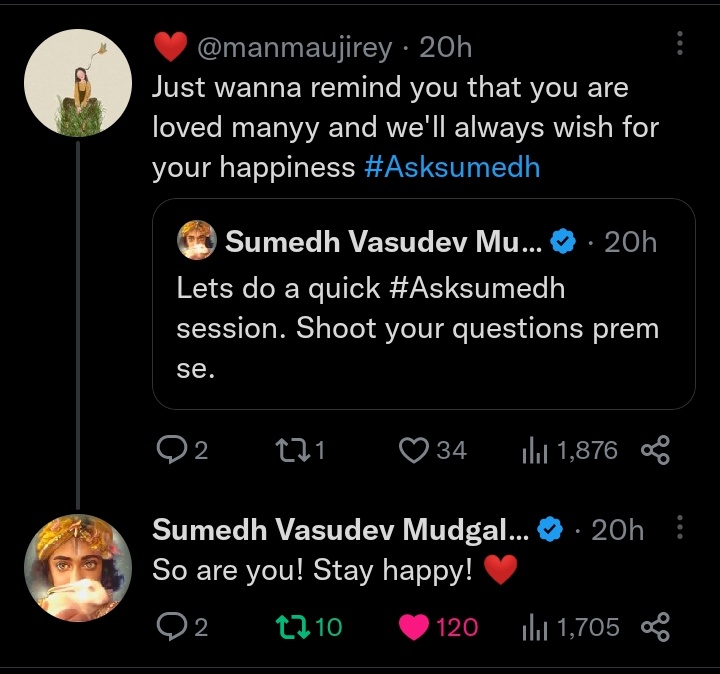 SumedhHeartbeat's tweet photo. [Part 6]

#AskSumedh • #SumedhMudgalkar https://t.co/58gYirRWFr