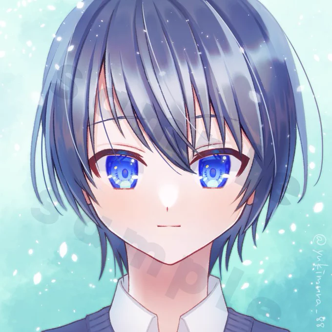 ご依頼にてアイコン描かせていただきました青がきれいにまとまりました#有償依頼受付中 #有償依頼募集中 