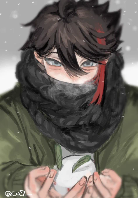 昨日雪降ったね #さ絵ぐさ 