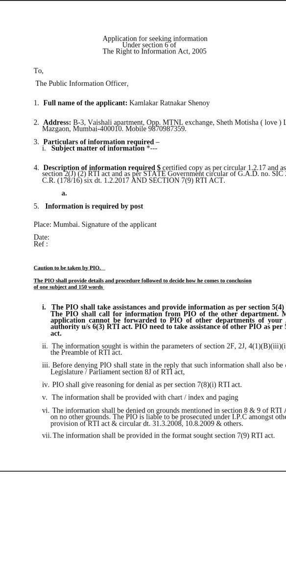 Kamlakar_Shenoy's tweet photo. Format RTI APPLICATION 
RTI APPEAL
Please use/share to all. demand video recording/ open door hearings in Quazi judicial/official meetings heard/ seen by public. @CPMumbaiPolice @IASassociation @IPS_Association @IqbalSinghChah2 @mybmc @MumbaiPolice @MhadaMitra @suchetadalal https://t.co/h2P3y2lnrg