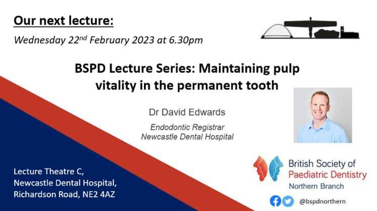 Next up in our 2023 lecture series is our very own Dave Edwards to give us some insight into how to maintain pulp vitality in permanent teeth! This will be a face to face lecture, registration details below: 

accent.hicom.co.uk/CourseManager/…