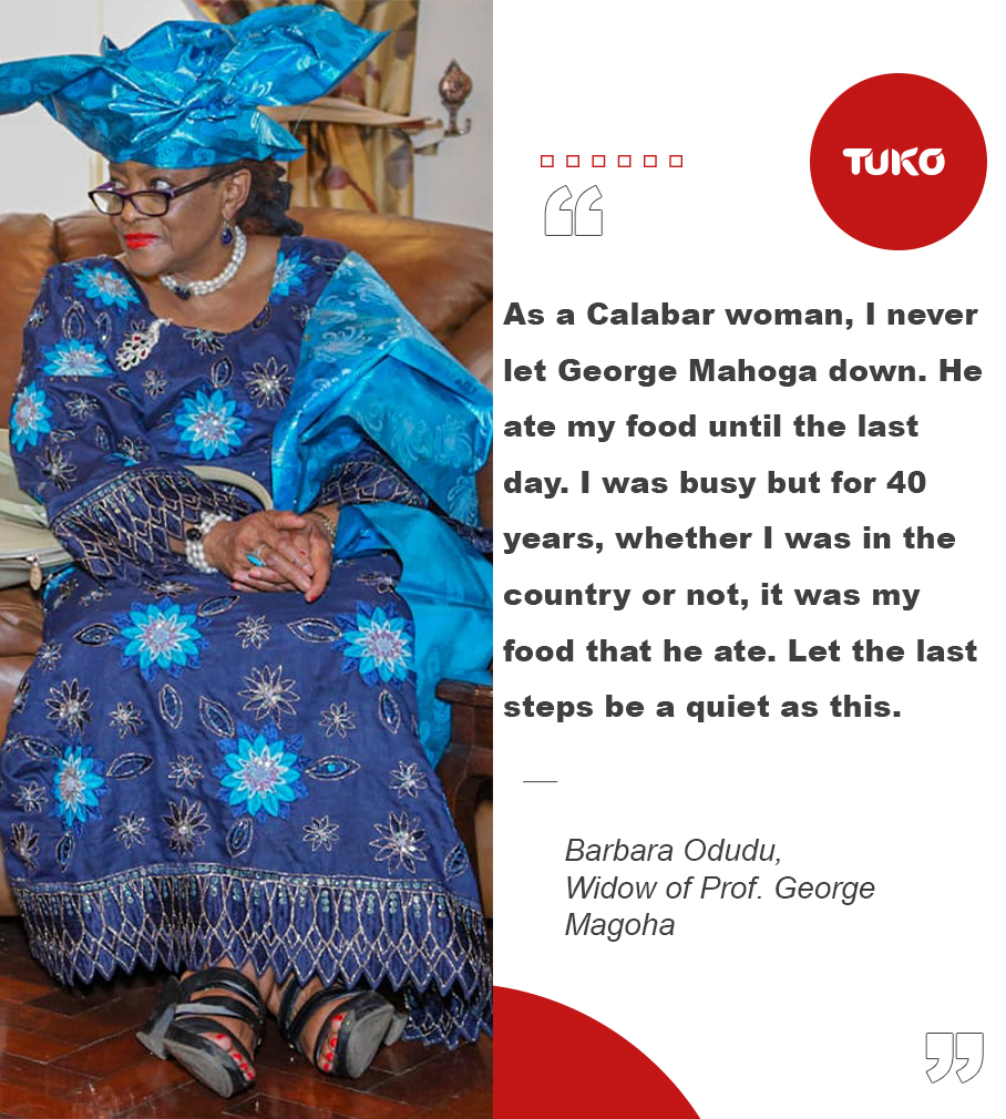 Tuko_co_ke's tweet photo. Calabar shining: Barbara Odudu, the widow of the late Prof. George Magoha, is proud that her hubby ate food prepared by her the whole of their married life.
#tukonews #Kenya #BarbaraOdudu #Magoha https://t.co/tfOAfBZawp
