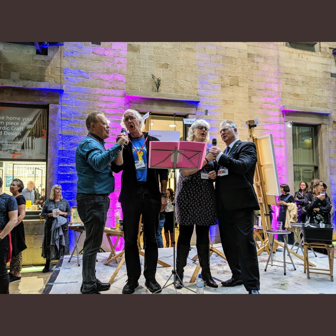 mag_worden's tweet photo. A photo of @HorrocksFamily1 taken at @ArtBattleMCR #Peterloo200 event will be one of those on the display table ❤️ https://t.co/hh0vUEBLeX