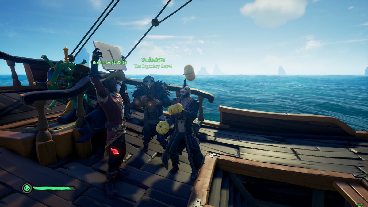 devilsrevenge99's tweet photo. Starting #SeaOfThievesCommunityDay with tha bois, running allience flag so if you see us, feel free to join :D https://t.co/3g6rbbUixk