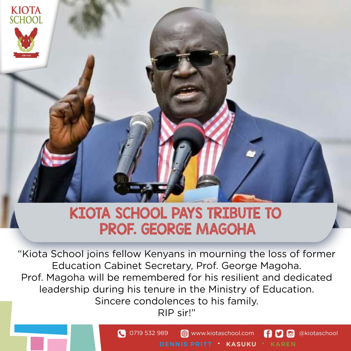 KiotaSchool's tweet photo. To Prof.
As you are laid to rest today, you were resilient and a dedicated leader in the Ministry of Education
May the road rise up to meet you,
May God hold you in the palm of His hand, 
May you rest in God's perfect peace!
#Kiotalife #Kiotacommunity
#Restinpeace https://t.co/S8TyAHaV0G
