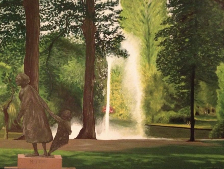 Het schilderij dat ik maakte van park Valkenberg in 2014, is via allerlei wegen ergens in een kringloopwinkel in Maastricht beland. (Vraag me niet hoe)

Voor de Limburgers onder mijn volgers: mocht iemand hem tegenkomen, wil ik hem heel graag terug. 🙏🏼