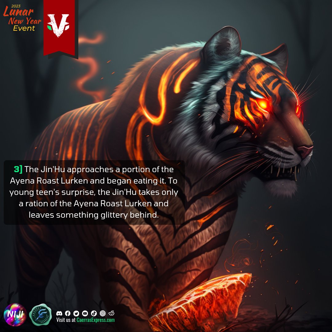 CaerrasExpress's tweet photo. Greetings Seekers! Here's the story! 📖
Uncovering the Mystery of the Jin'Hu
Part 1: The Encounter

If this tweet reaches 50 likes, we'll continue Part 2 of the story! 💚

#LegendsOfVenari #LNY2023LegendsOfVenari https://t.co/Yyef6ruEyQ