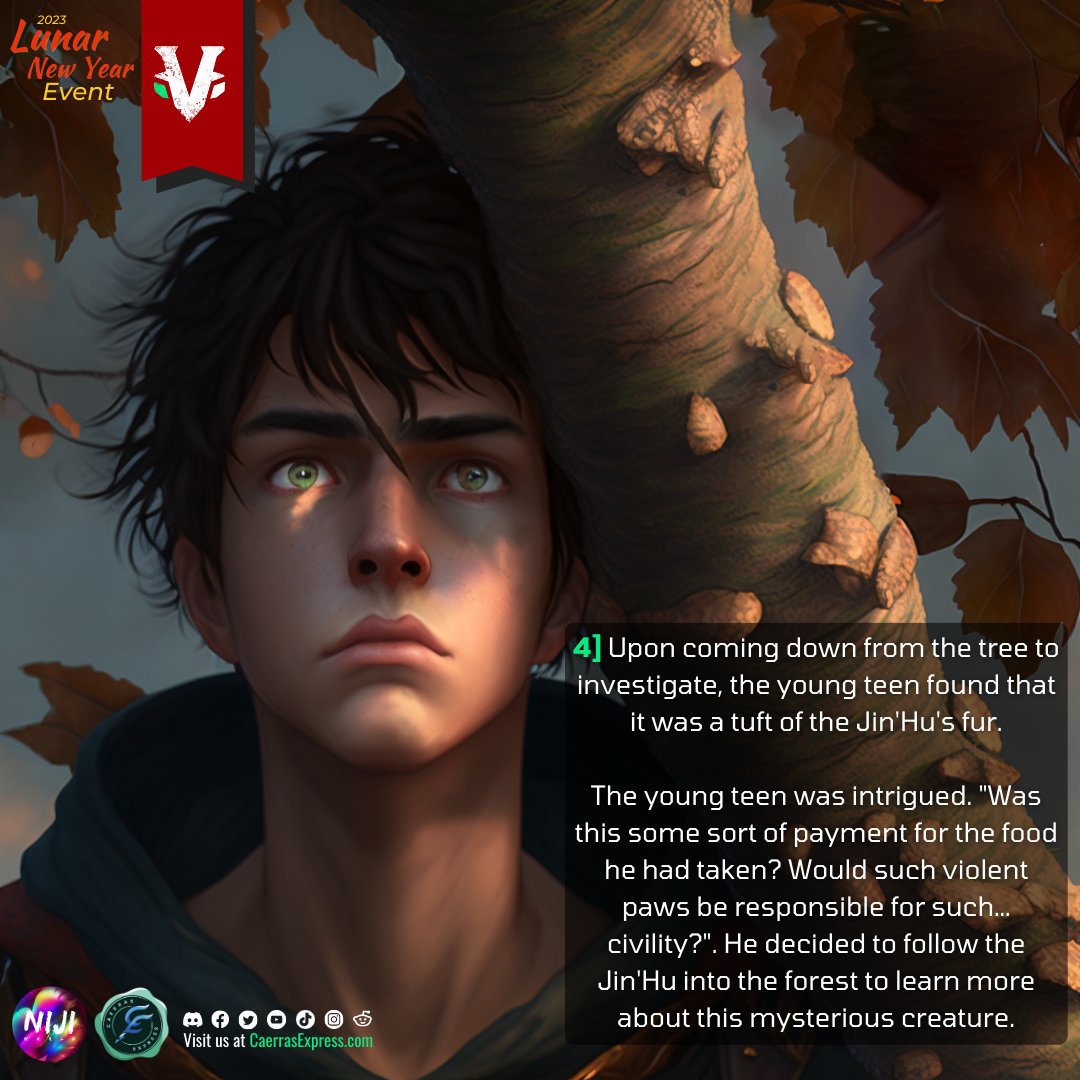 CaerrasExpress's tweet photo. Greetings Seekers! Here's the story! 📖
Uncovering the Mystery of the Jin'Hu
Part 1: The Encounter

If this tweet reaches 50 likes, we'll continue Part 2 of the story! 💚

#LegendsOfVenari #LNY2023LegendsOfVenari https://t.co/Yyef6ruEyQ