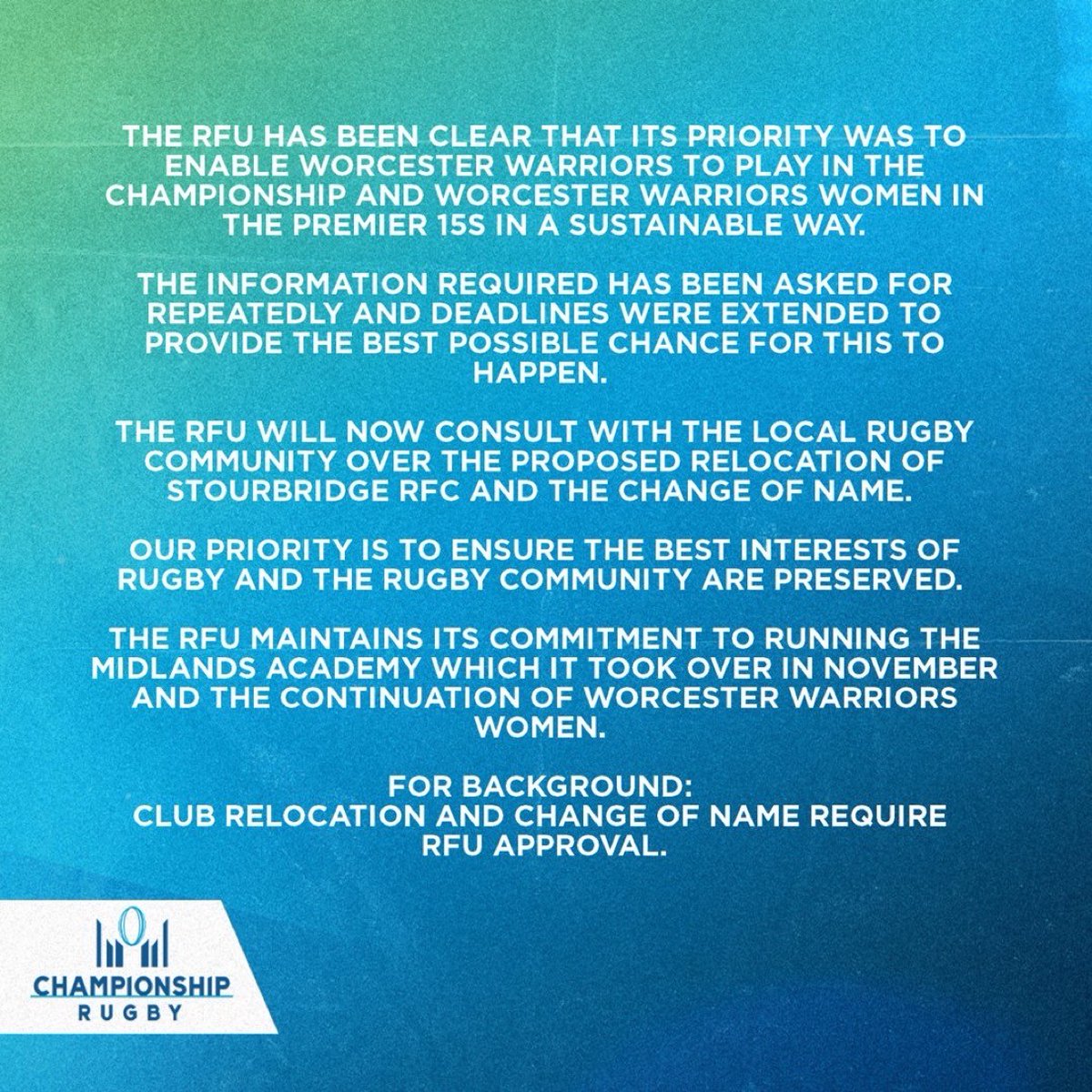 stevelloyd9's tweet photo. More news from RFU. Consultation with local clubs to happen. Tell them what you think. @OfficialDRFC @KCRFC1969 @MalvernRugby @oldhalesrfc @UptonRugbyClub @PershoreRFC @DKRugbyClub @Bromsgroverugby https://t.co/VibeYzJ6Qb