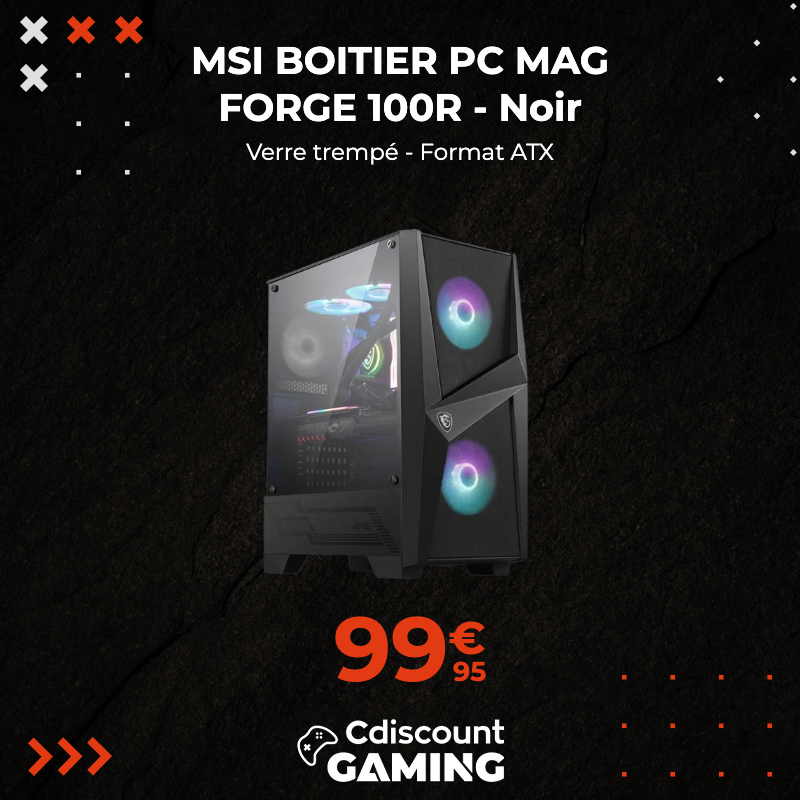 Cdiscount Gaming on X: 🔵 MSI BOITIER PC MAG FORGE 100R - Noir