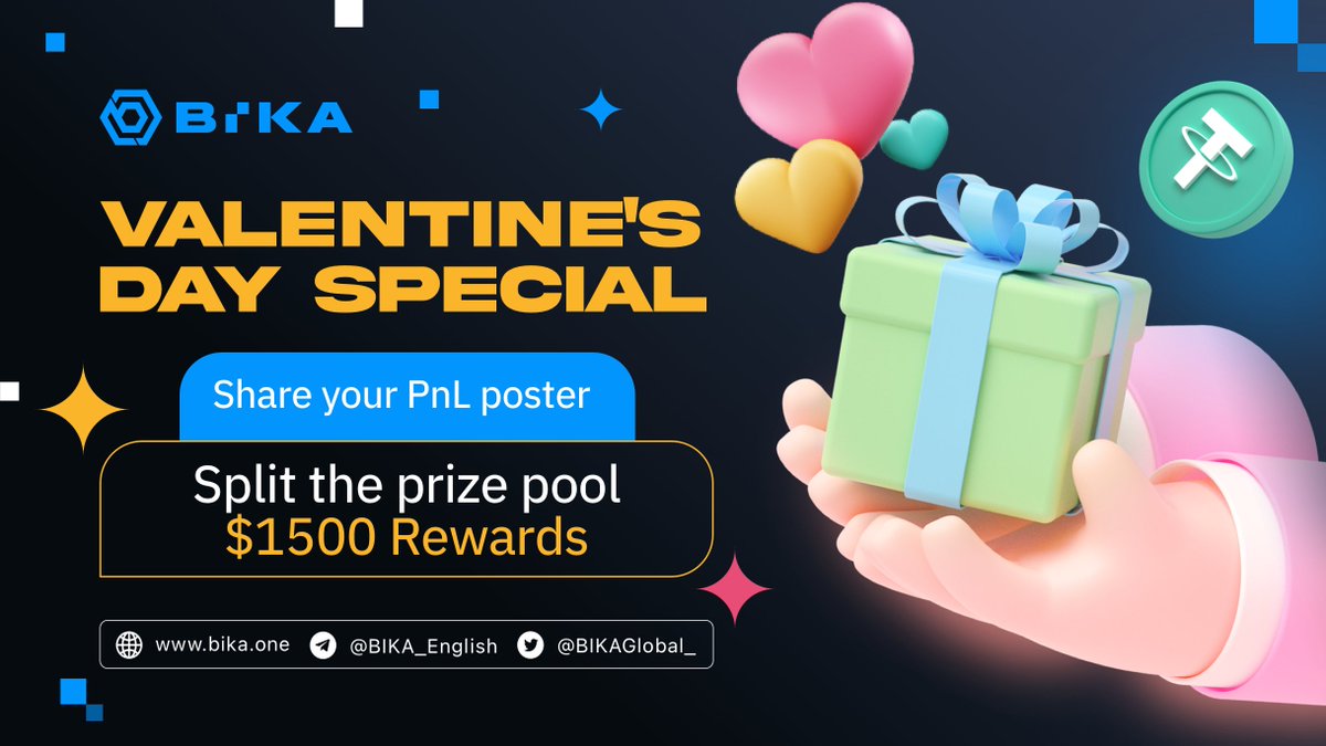 BIKAGlobal_'s tweet photo. 💗Valentine's Day Event #Giveaway
🙌Trade in #BIKAPerpetual
✉️Write a message and @ your lover, leave your ID in the comment to receive a 20$ USDT on 2.14

Rules
🔹Follow @BIKAGlobal_ , RT &amp; Tag 3 frds
🔹Join https://t.co/Nol4NKGKrq
🔹Fill out the form https://t.co/ex7dGnBbvU https://t.co/gVnOSEi6NB