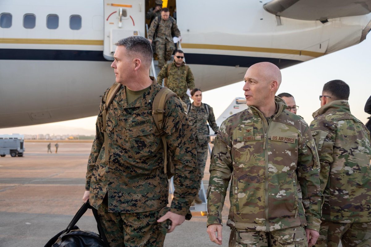 39_ABW's tweet photo. USMC Brig. Gen. Andrew T. Priddy, Task Force 61/2 commanding general, arrived at Incirlik Air Base, Feb. 9, 2023. USAF Col. Calvin Powell, 39th Air Base Wing commander, greeted Priddy upon his arrival. Task Force 61/2 is responsible for coordinating joint U.S. military efforts. https://t.co/wYbAC6kBNU