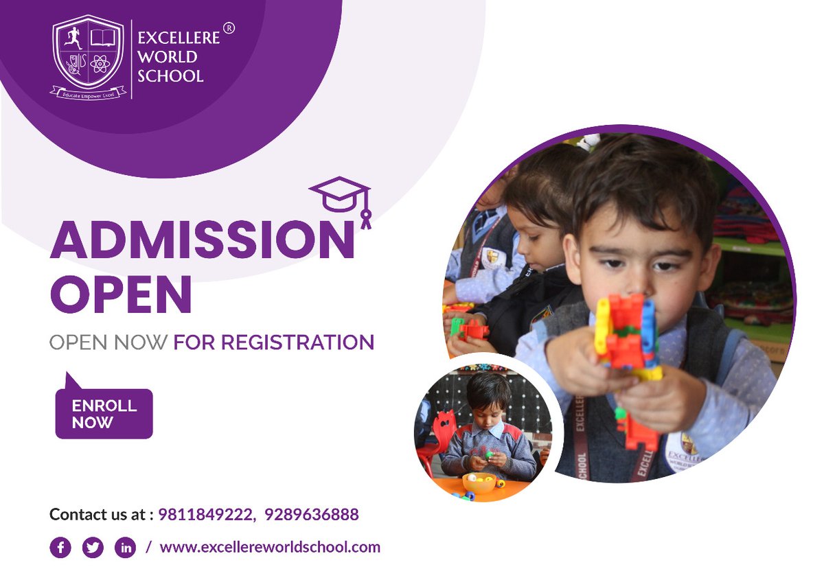 We are ready to march into the Academic Year 2023-24!

For online and hasslefree application: excellereworld.schoolpad.in/enquiryManager…

For queries, connect with us on +91 98118 49222
.
.
.
.
.
.
.
#ExcellereWorldSchool #School #BestAcademics #EducateYourself  #dwarkaexpessway #Gurugram