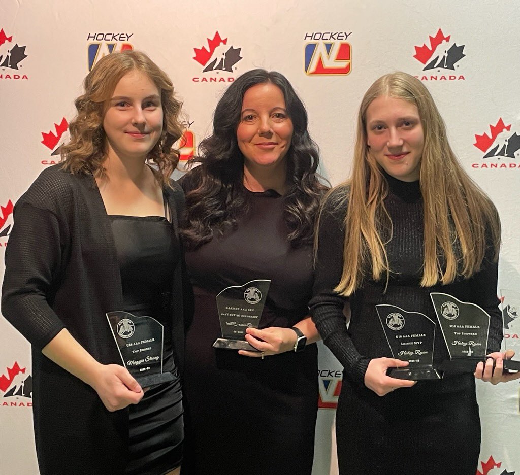 It was a big night for our Ice Breakers at the year end banquet, taking home 5 awards! Maggie Strong - Rookie of the Year, Denise Fleet - Volunteer of the Year and Haley Ryan - Top Scorer, Top Forward and League MVP! Congratulations ladies!! 👏👏