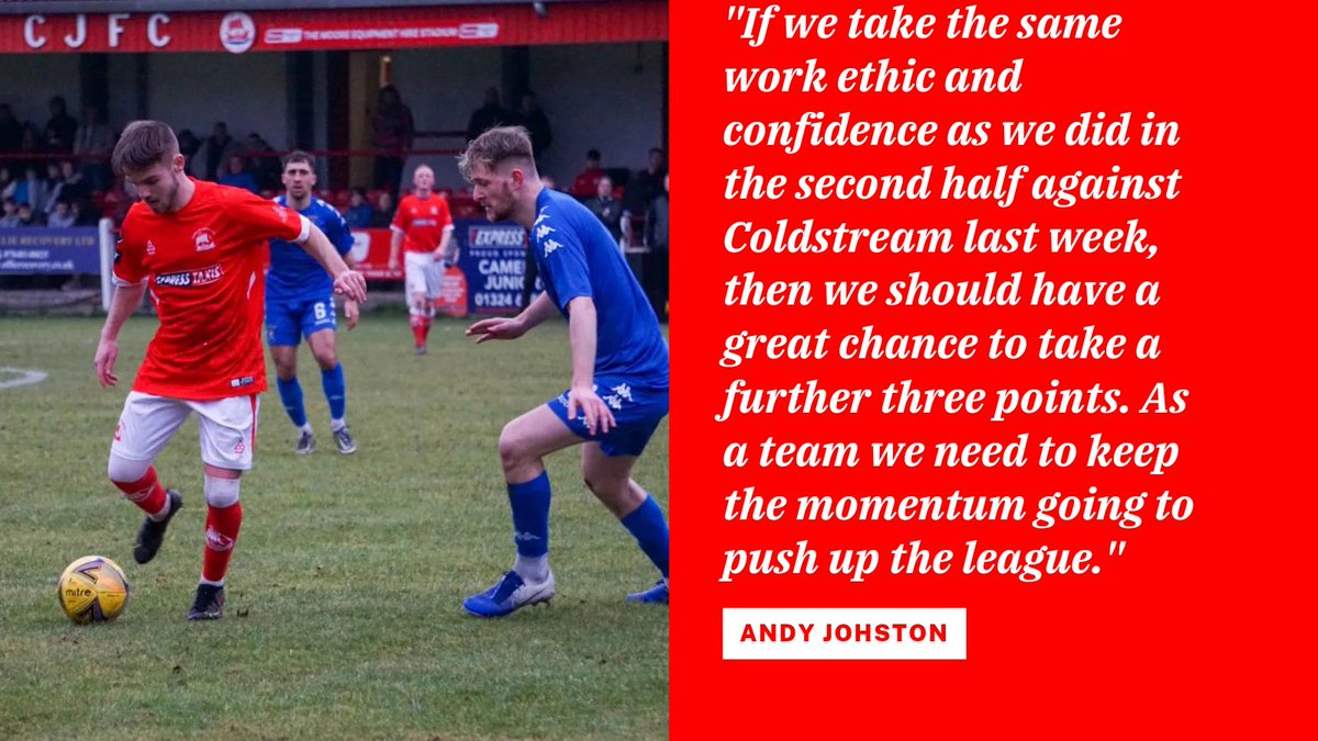 💭 Andy Johnston gives his thoughts on going into today's game away to Coldstream ⬇️