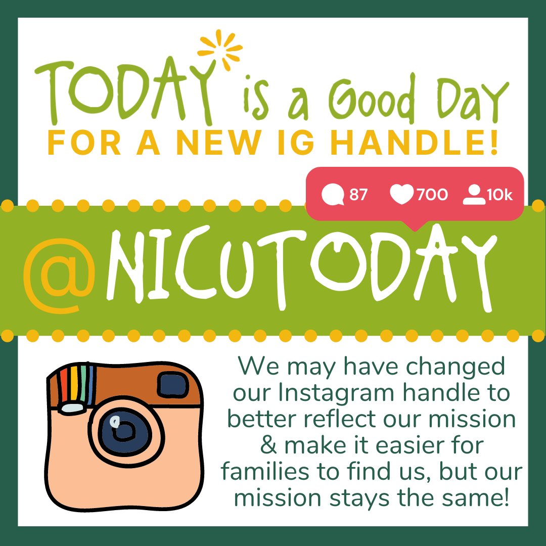 TIAGDPA's tweet photo. Please share the news in your stories! 🌟 We may have changed our username to better reflect our mission &amp; make it easier for families to find us, but our mission stays the same; you are never alone. 💚

#nicusupport #tiagd #changeforgood #nonprofit https://t.co/I0xlQIeNUi