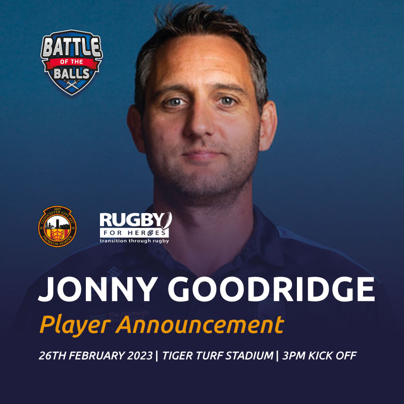 Rugbyforheroes's tweet photo. 🚨New Player Reveal: Jonny Goodridge🚨

Participating in the Battle of the balls Charity match, raising money for military personnel transitioning to civilian life.

When: 26th of February 2023, 3 PM
Where: Tiger Turf Stadium
@Rugbyforheroes 
@GRFUrugby https://t.co/cWlgg4T7qj