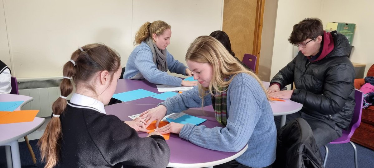 gordonstoun's tweet photo. On #serviceswednesday it was Origami time for our Community Service with pupils from Milnes and Lossiemouth High Schools #servicetothecommunity #schoolservices #outofclassroomlearning #broaderexperiencesbroaderminds https://t.co/8Q6KGZxW1H
