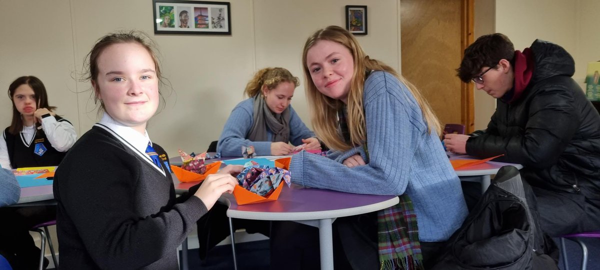 gordonstoun's tweet photo. On #serviceswednesday it was Origami time for our Community Service with pupils from Milnes and Lossiemouth High Schools #servicetothecommunity #schoolservices #outofclassroomlearning #broaderexperiencesbroaderminds https://t.co/8Q6KGZxW1H