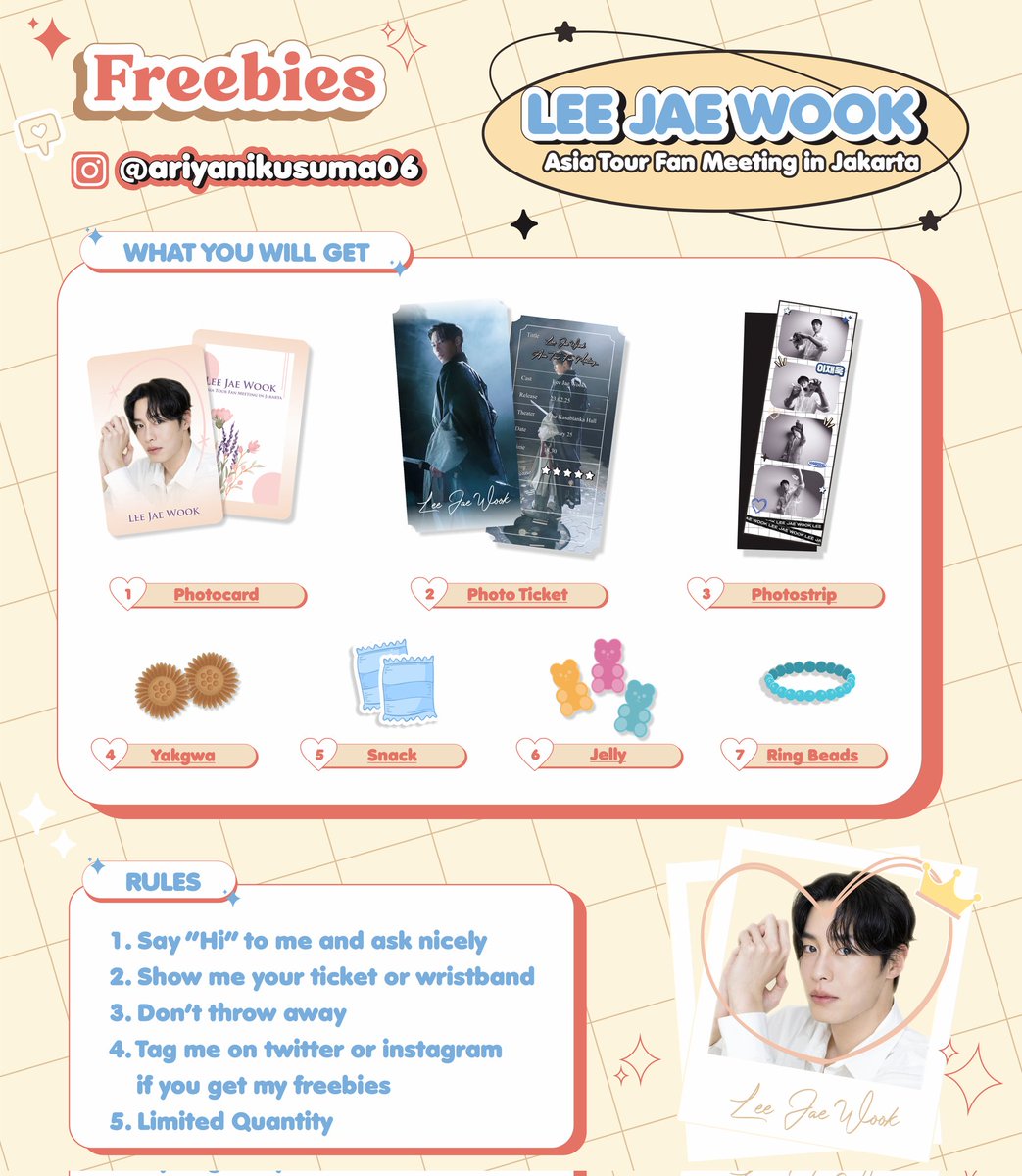 Ardabluee's tweet photo. [Help RT]

❗️Freebies Lee Jae Wook Asia Tour Fan Meeting In Jakarta❗️
By @Ardabluee 

📍The Kasablanka Hall 
🗓 25 Februari 2023 
⏱️ TBA

Detail on pict.
Don't forget to tag me when you get it.
See you guys!

#LeeJaeWookFIRSTinJKT
#LeeJaeWook 
#이재욱 https://t.co/J2lE9TiFmT