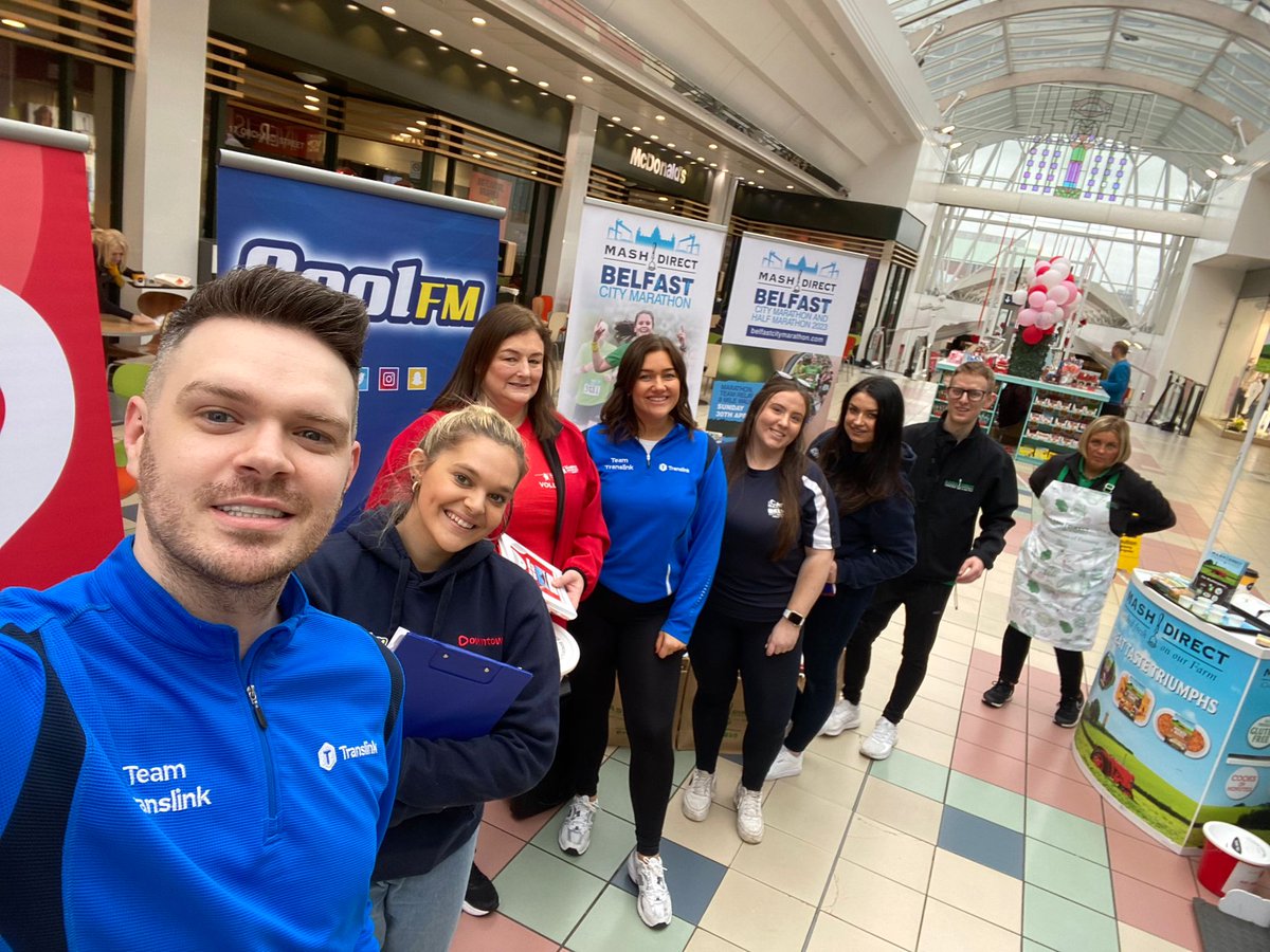 Translink_NI's tweet photo. Today at Foyleside shopping centre Team Translink have teamed up with Mash Direct @marathonbcm for #BCMHealthMonth to encourage and inspire physical and mental health and well-being across NI drop in and say hi 👋 https://t.co/eQlaJvHnNn