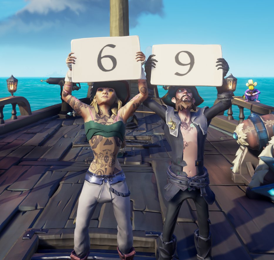 micromads's tweet photo. How me and @BehavingBeardly rate #SeaofThievesCommunityDay https://t.co/s89iYbEgAZ