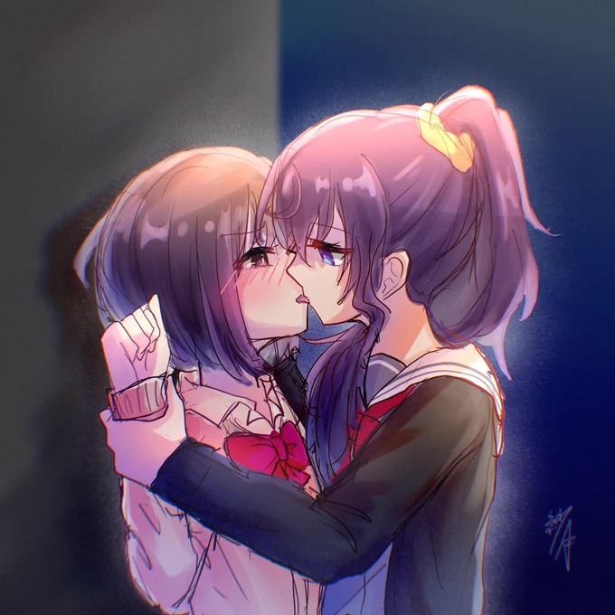 まふえなキ、キ、キスしてる...(ฅฅ*)キスなんて初めて描いたわ 
