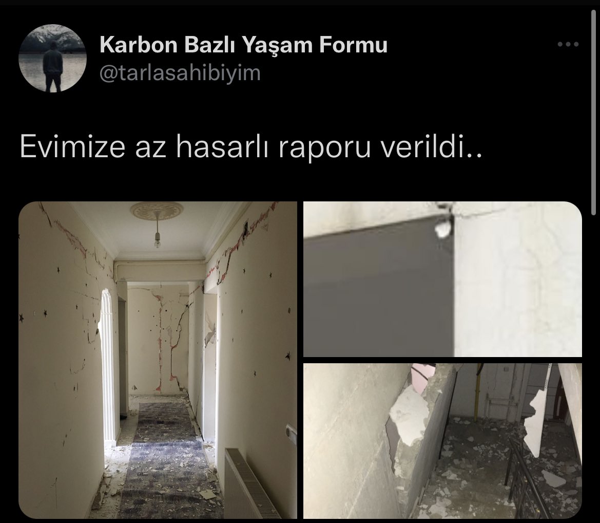 Mimariietkiler's tweet photo. Bir sosyal medya kullanıcısının ‘Evimize az hasarlı raporu verildi’ notuyla paylaştığı fotoğraflar. https://t.co/TYtkZoaIIa