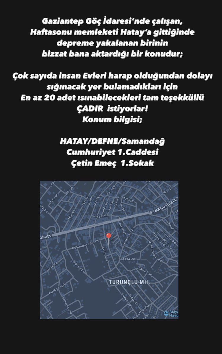 Yayalım #HATAY #DEPREM #YARDIM #ACİL <a href="/ahbap/">Ahbap</a> <a href="/AFADBaskanlik/">AFAD</a>