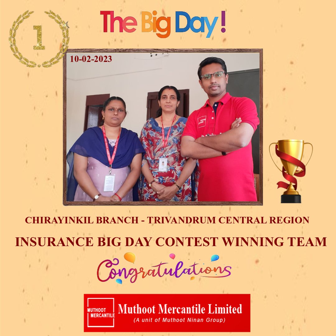 MuthootLtd's tweet photo. Muthoot Mercantile Inter Branch ‘Insurance Big Day’ Weekly Contest Winners.

Congratulations to the winning teams!

#muthootmercantile #muthootenterprises   #trivandrum #chirayinkil #dahanukarcolony #pune #ottasekharamangalam #contest #insurancecontest #bigday #weeklycontest https://t.co/FIITSEkSQQ