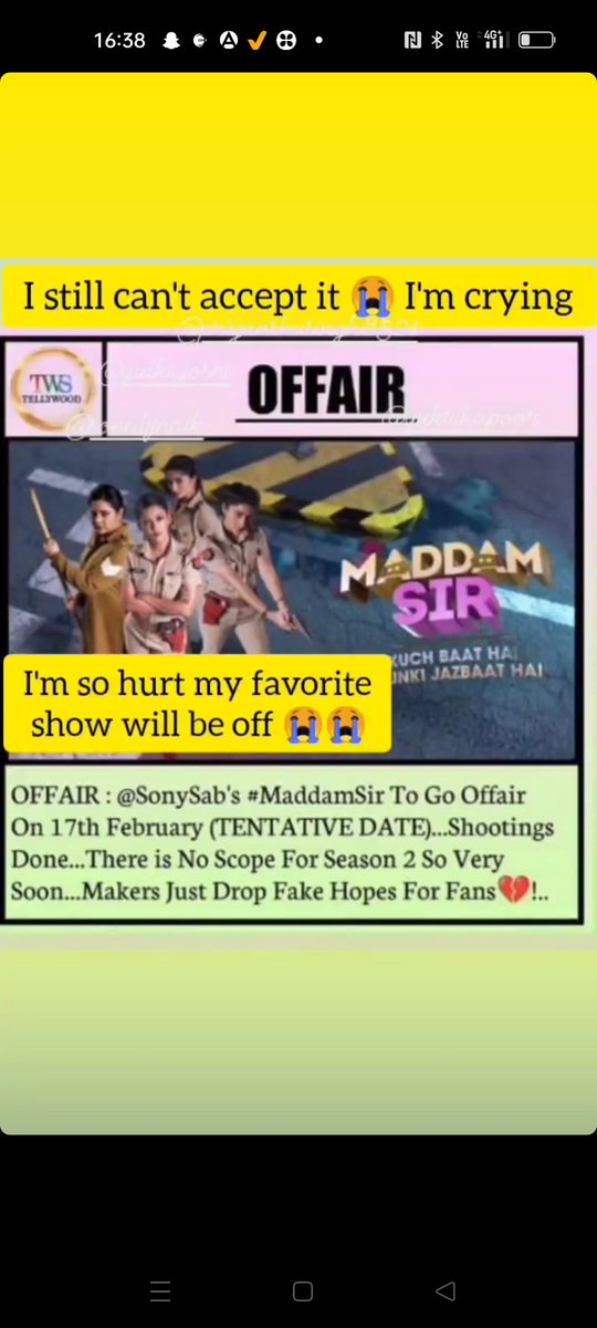 SSMaddamSri's tweet photo. We want maddam Sir
#wewantmaddamsir
#savemaddamsir 
#donotmaddamsir
#wewantmaddamsirsonysab
#MaddamSir 
#wesupportgulkijoshi https://t.co/1Tl1Q2r4ws