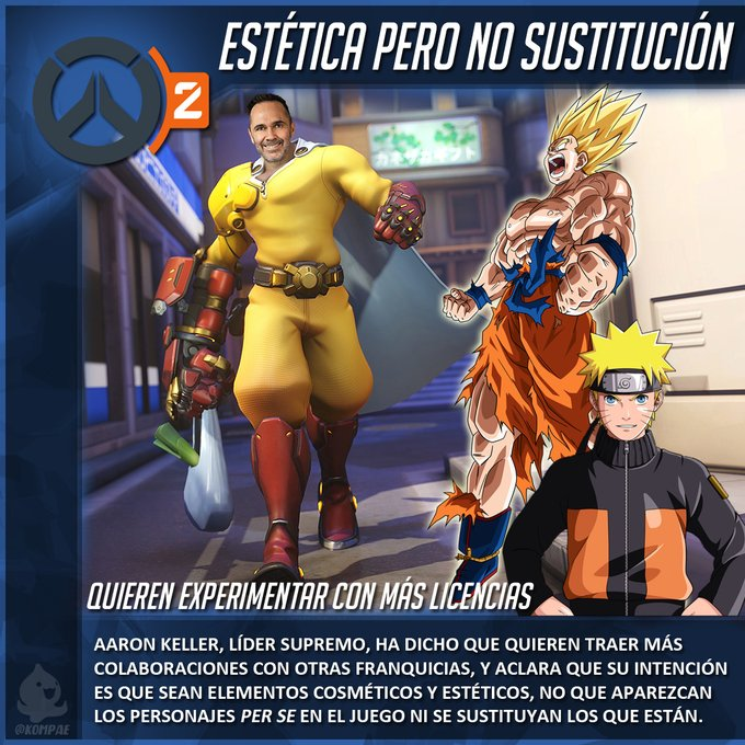 CroquetasGamer's tweet photo. Oye, pues incluir héroes nuevos de fuera de overwatch seria demasiado, pero un modo de juego temporal con Goku o Naruto con sus propias habilidades seria la hostia https://t.co/u0sx9HLGBK