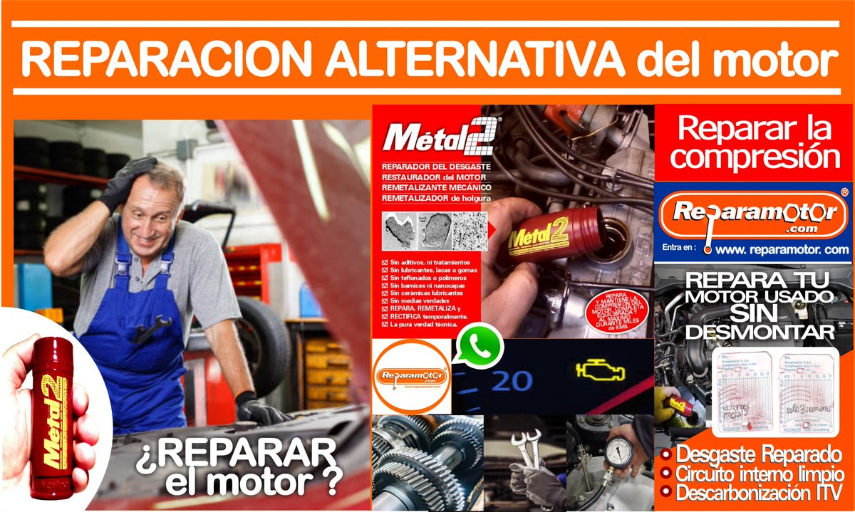 Metal2com's tweet photo. ¿Reparación y puesta a punto alternativa del motor ?.. Ahi Estamos! Te garantizamos la REPARACIÓN FÍSICA de la compresión y restauración de metal perdido en zonas de ajuste, prestaciones, potencia... Con #METAL2 solucionado! sin aditivos quimicos o lubricantes. METAL BLANDO PURO! https://t.co/BkpxOXjECD
