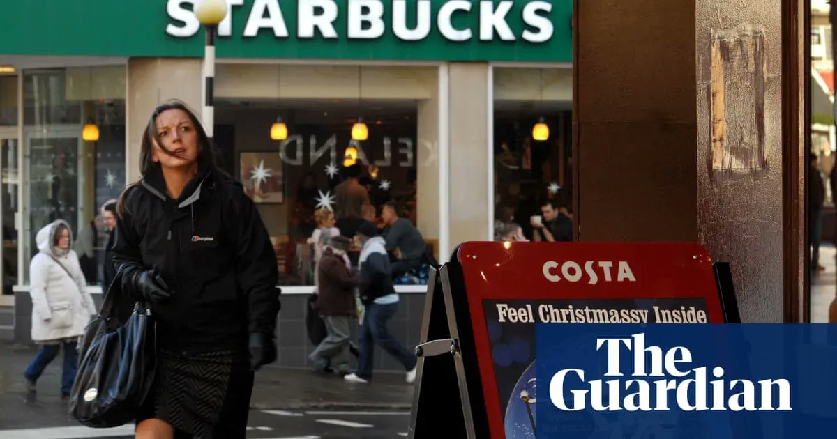 Costa cappuccinos deliver nearly five times as much caffeine as Starbucks ones <- Cafe Nero comes second last in the survey of UK high street coffee sellers <- that suprised me theguardian.com/food/2023/feb/…
