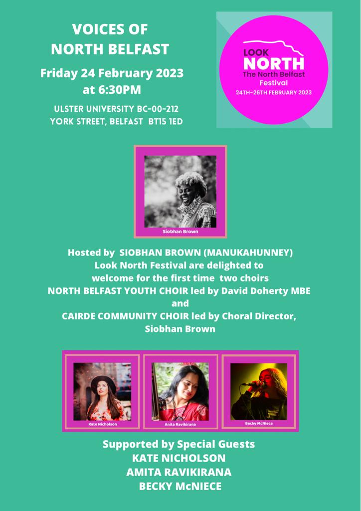 manukahunney's tweet photo. Delighted to be singing at &amp; hosting this event for Clifton House Belfast! 
Featuring local choirs listed I've  arranged a @JamesBayMusic piece they will perform . Plus songs from  great artist @KateNicholson01  Becky McNiece and Amita Ravikrana. TIX HERE
.https://t.co/10lGdXIzb5 https://t.co/5Xwd77D64H