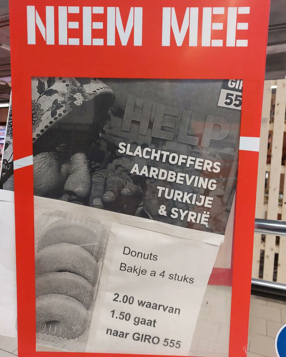 RSMcustoms's tweet photo. Koop voor 2 euro #Donuts bij #coop  en doneer daarmee 1,50 euro voor de #slachtoffers in #Turkije en #Syrie. Prima #actie ! #Giro555 #doneer #TurkeyQuake #turkeyearthquake2023 #Syria #syriaearthquake #Syria_earthquake https://t.co/D6NdO5zAf5