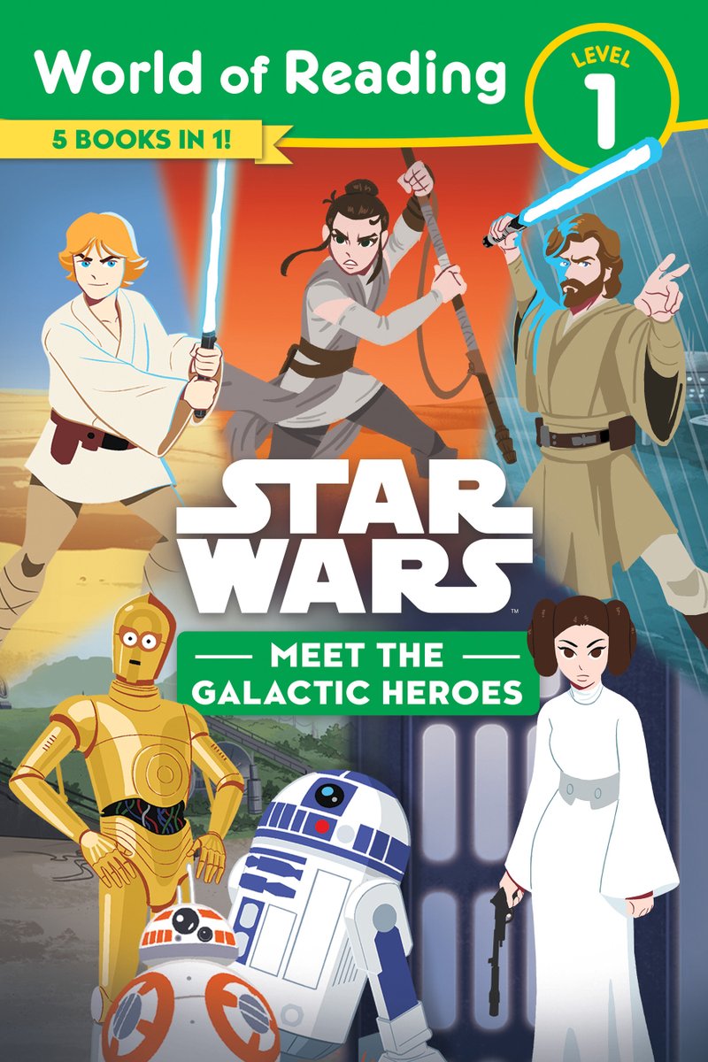 swbooks's tweet photo. Final cover for the #WorldOfReading Meet the Galactic Heroes level 1 reader bind-up arriving Oct. 17th from Disney-Lucasfilm Press. https://t.co/ZyPXmXl8uG